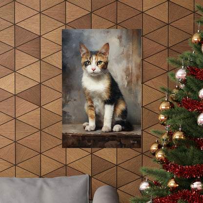 Calico Cat Grunge Premium Matte Vertical Posters