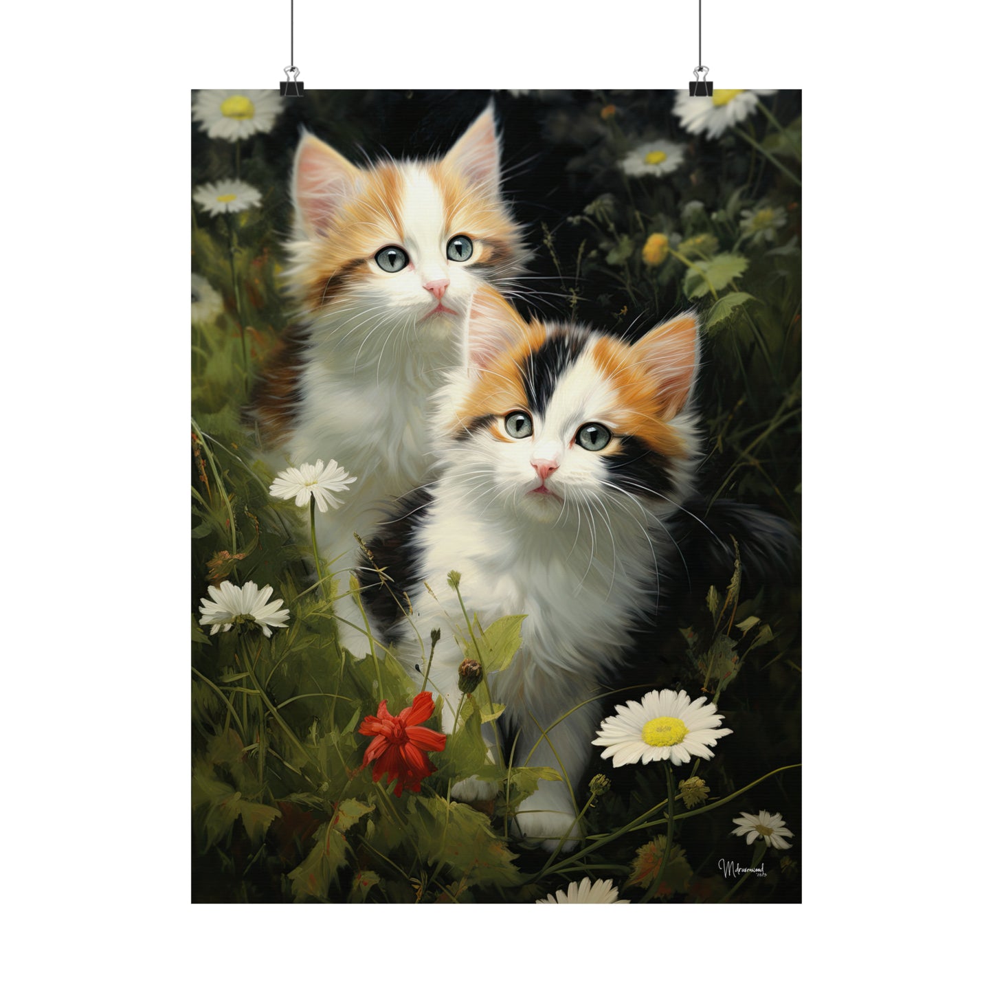 Kittens in the Garden Premium Matte Vertical Posters