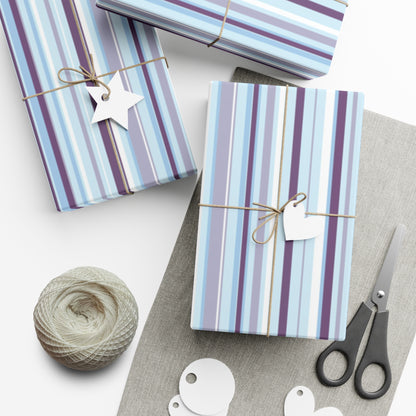 Blue and Purple Pinstrips Gift Wrap Papers