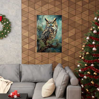 Great Horned Owl Premium Matte Vertical Posters