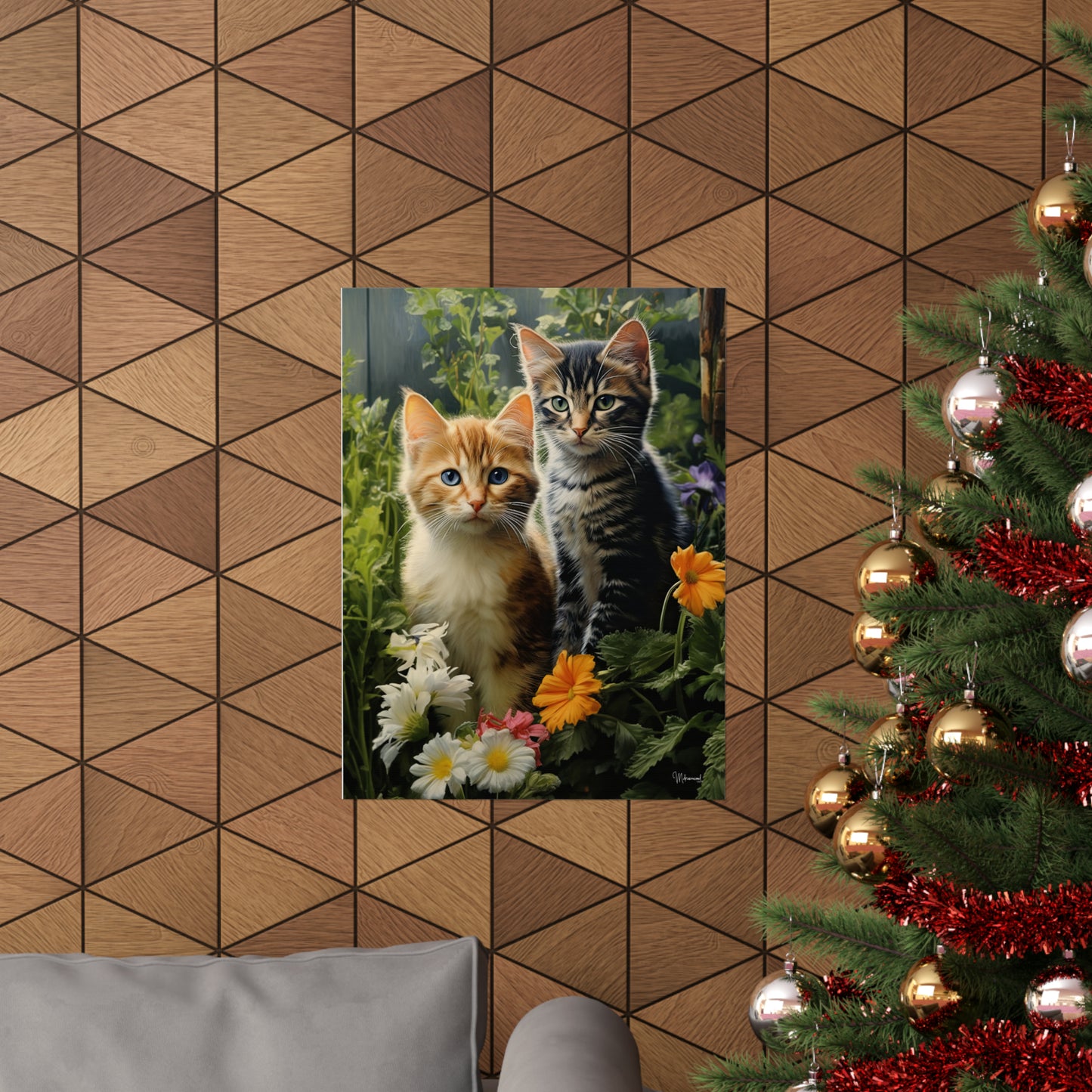 Kittens in the Garden Premium Matte Vertical Posters