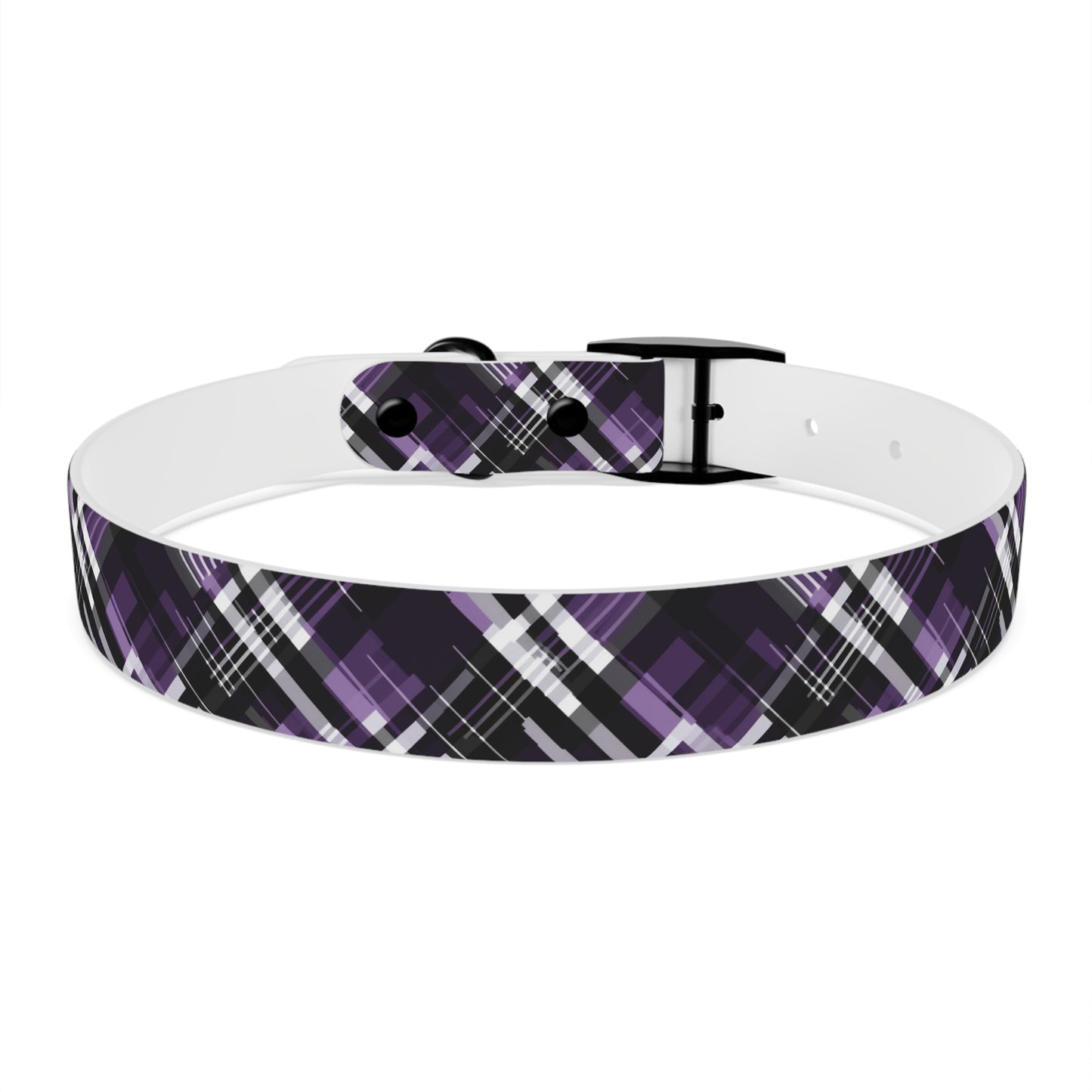 Sassy Pet's Purple, Black & White Plaid Collar