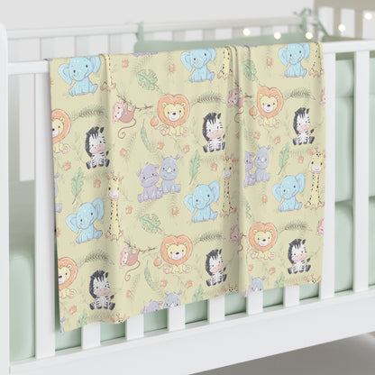 Safari Yellow Baby Swaddle Blanket