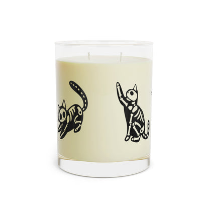 Halloween Skeleton Cat Scented Candle - Full Glass, 11oz