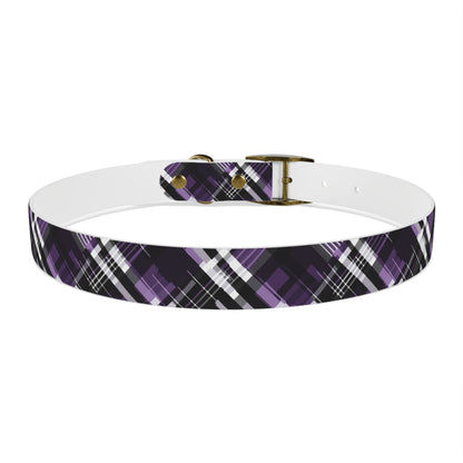 Sassy Pet's Purple, Black & White Plaid Leash Collar