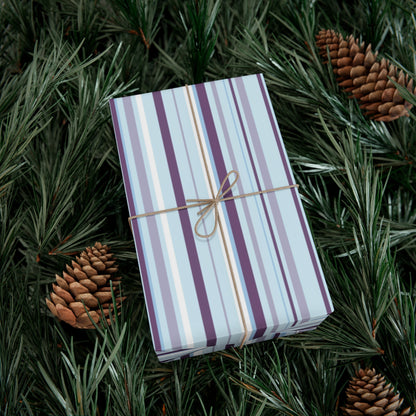 Blue and Purple Pinstrips Gift Wrap Papers