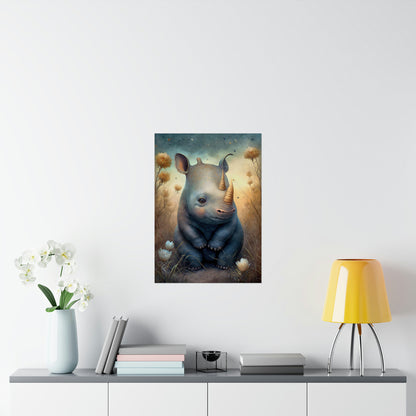 Safari Kids Collection- Rino Premium Matte Vertical Posters