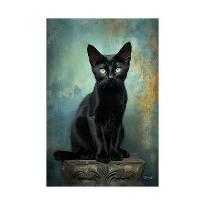 Black Cat Grunge Premium Matte Vertical Posters