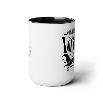 Baddest Witch on the Block Two-Tone Coffee Mugs, 15oz