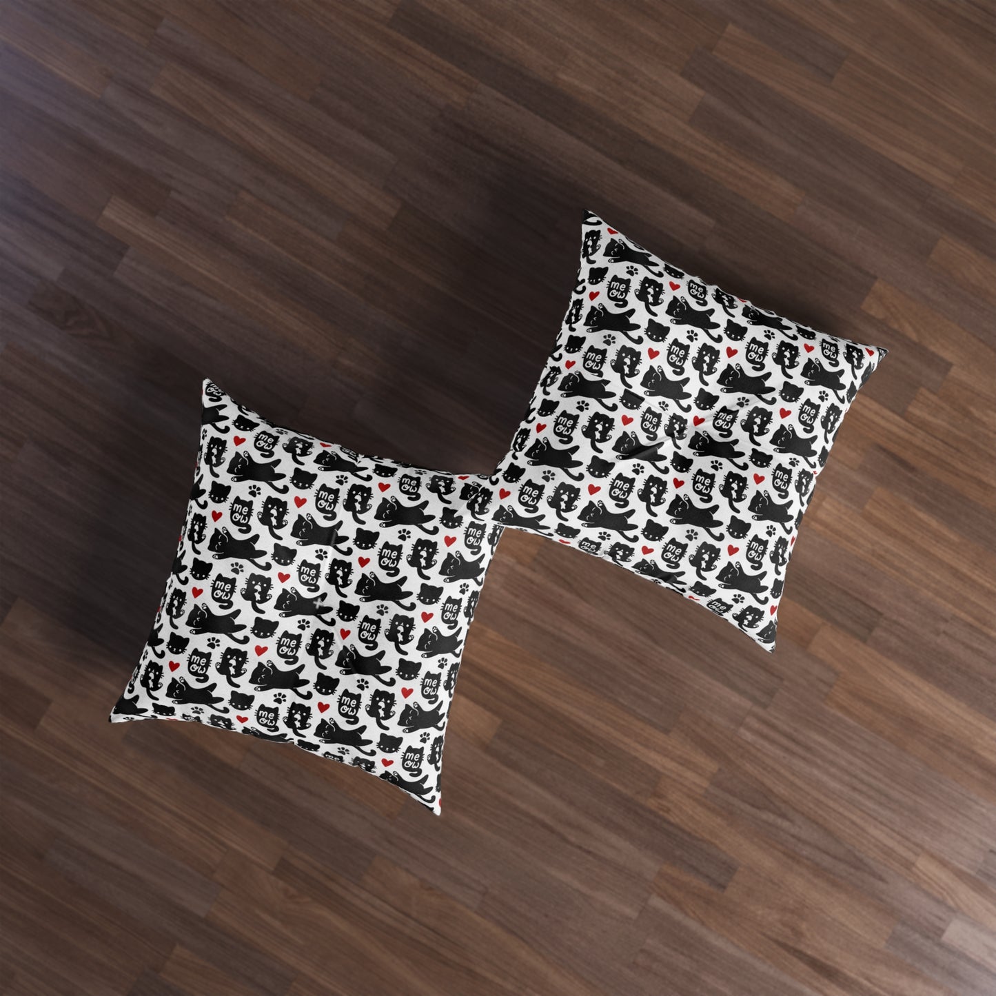 Sassy Pet's Meow Tufted Floor Pillow, Square