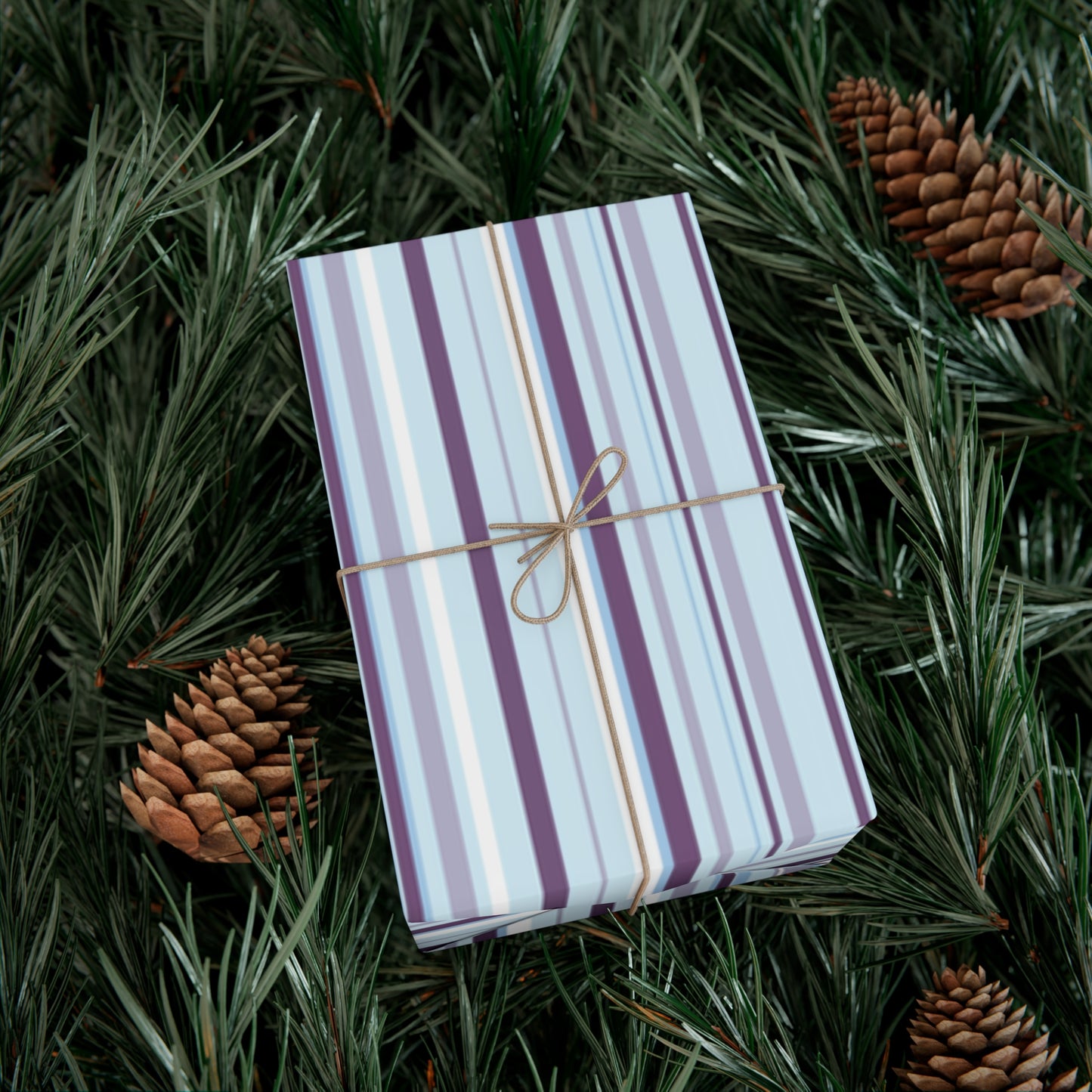 Blue and Purple Pinstrips Gift Wrap Papers