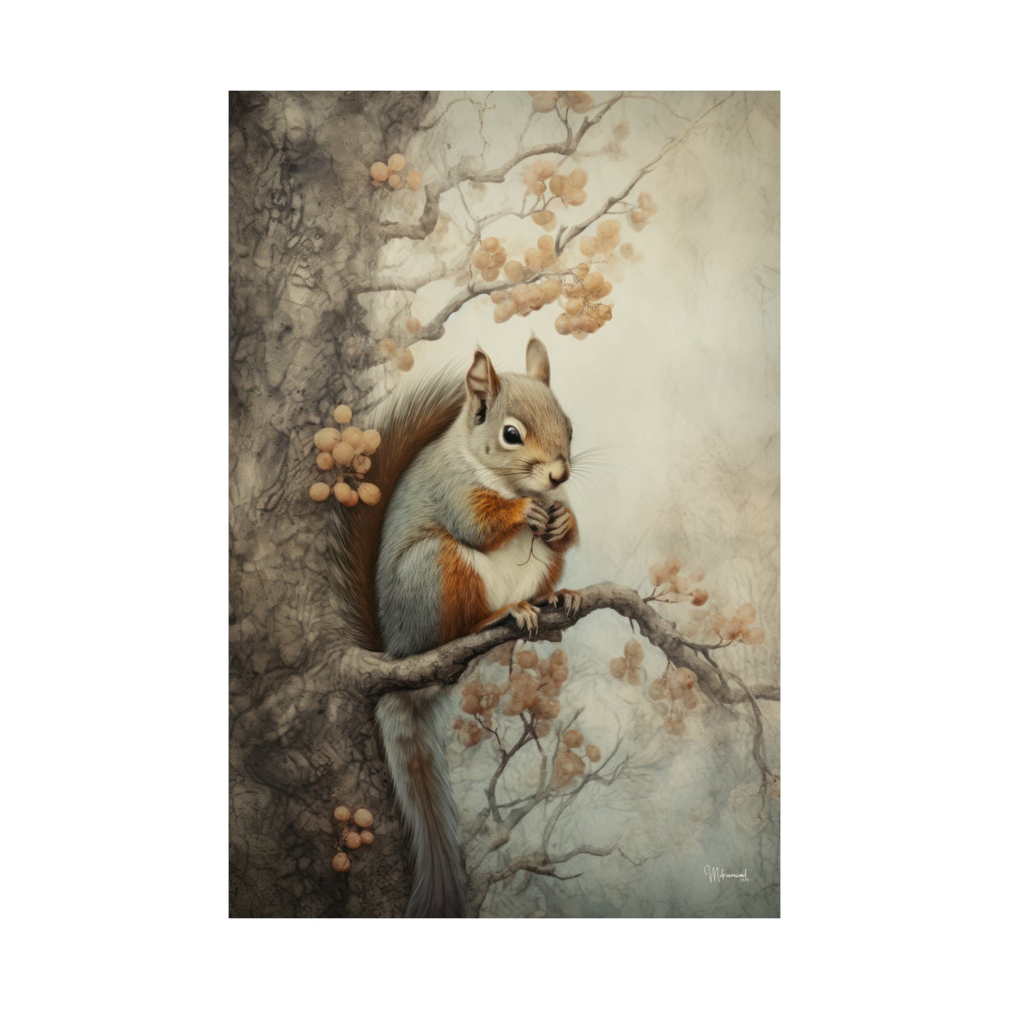 Squirrel in the Forest Premium Matte Vertical Posters