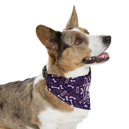 Sassy Pet's I Like Big Bones Purple Pet Bandana Collar