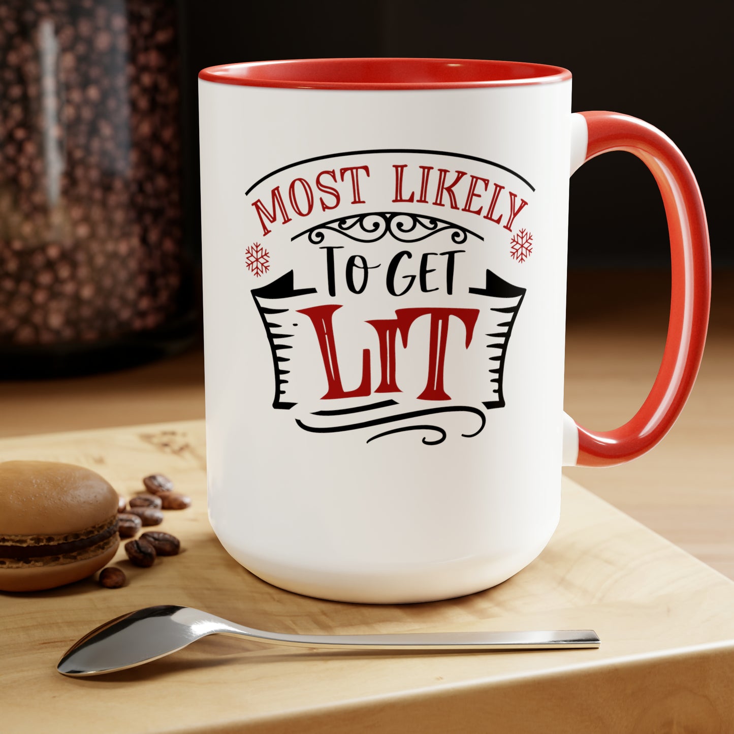 Most Likely to get Lit Two-Tone Coffee Mugs, 15oz