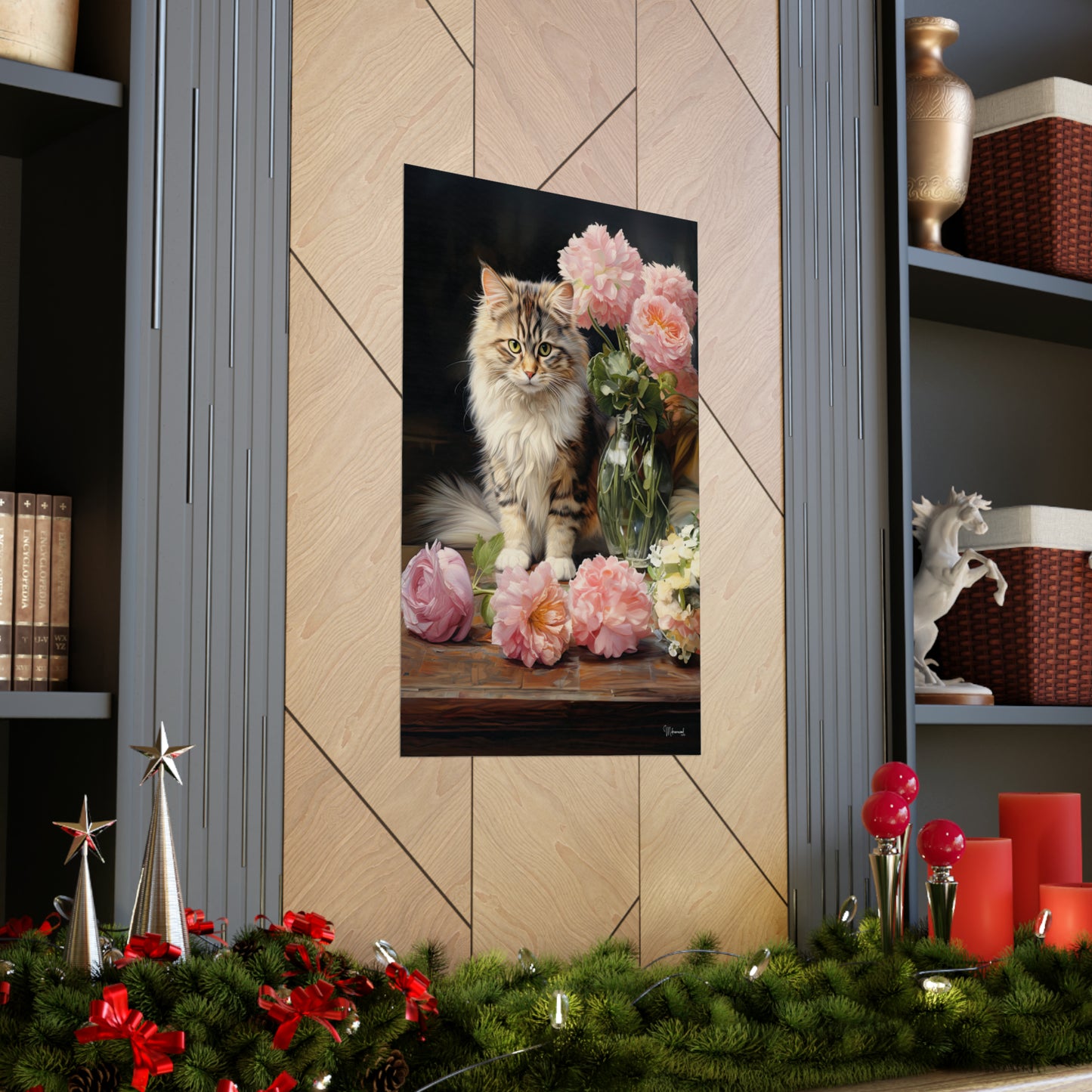 Kitten Floral Premium Matte Vertical Posters