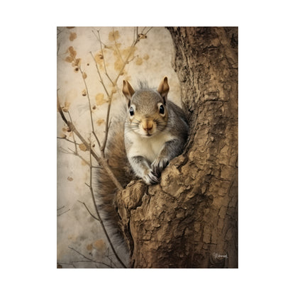 Squirrel in the Forest Premium Matte Vertical Posters