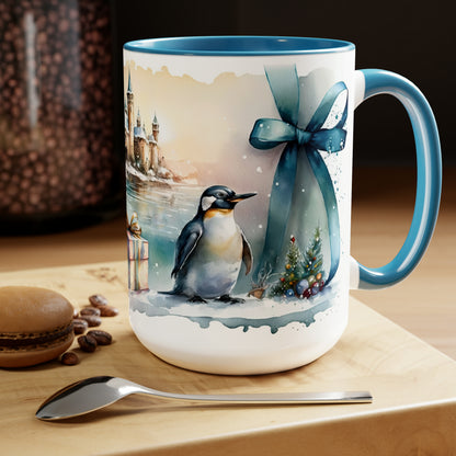 Penguin Christmas Wonderland Coffee Mugs, 15oz