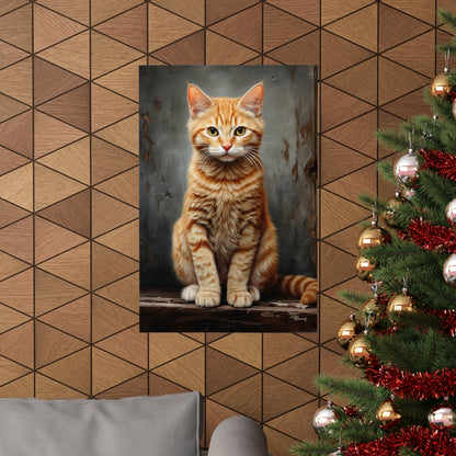 Orange Tabby Kitten Grunge Premium Matte Vertical Posters