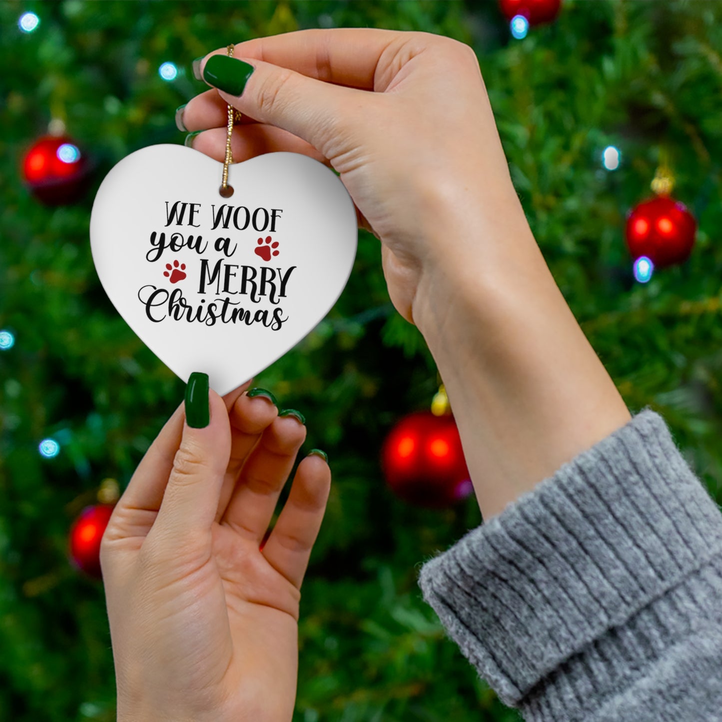 We Woof Your a Merry Christmas Ceramic Ornament