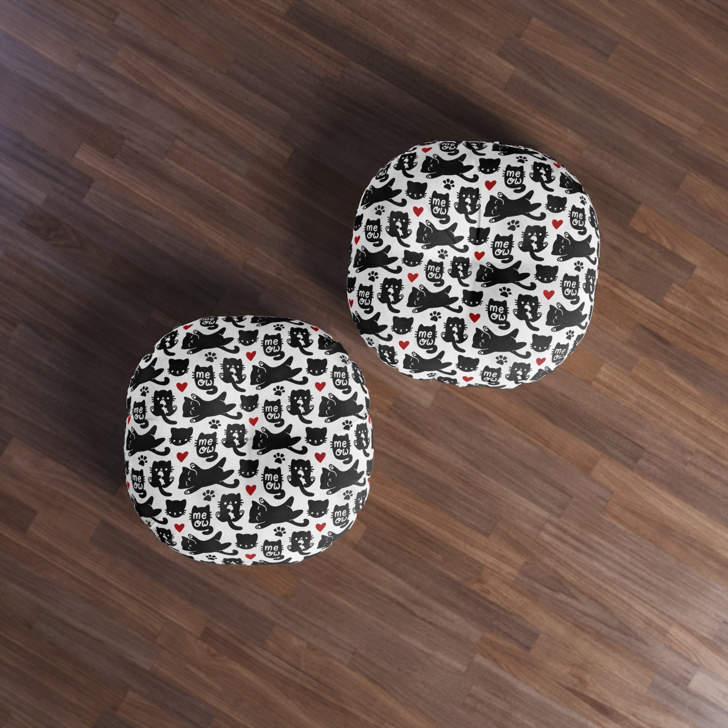 Sassy Pet's Meow Tufted Floor Pillow, Round