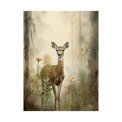 White-Tailed Deer in Florida Forest Premium Matte Vertical Posters