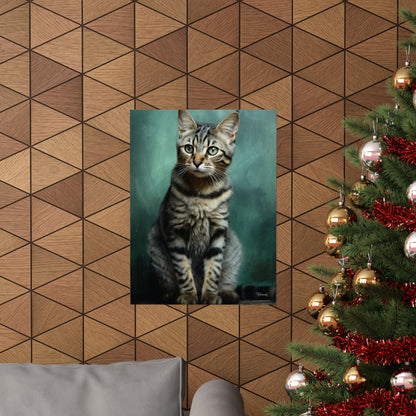 Tabby Cat Grunge Premium Matte Vertical Posters