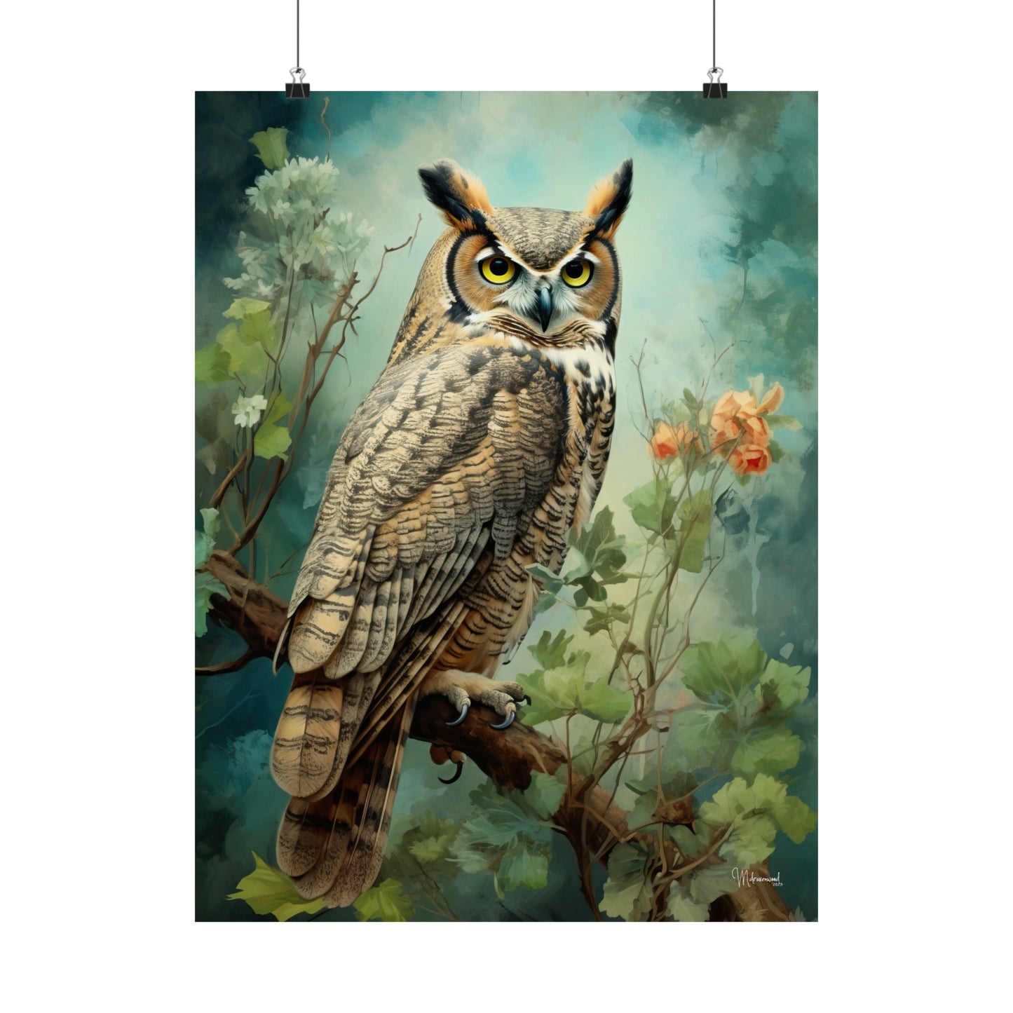 Great Horned Owl Premium Matte Vertical Posters