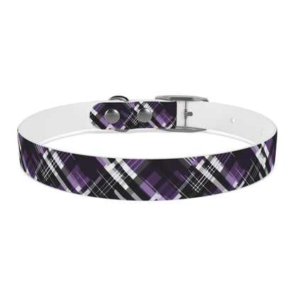 Sassy Pet's Purple, Black & White Plaid Leash Collar