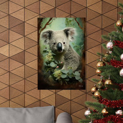 Koala Bear Floral Premium Matte Vertical Posters