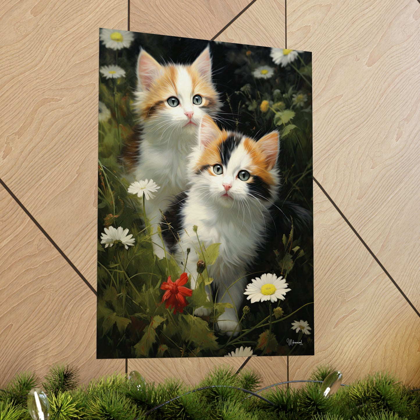 Kittens in the Garden Premium Matte Vertical Posters