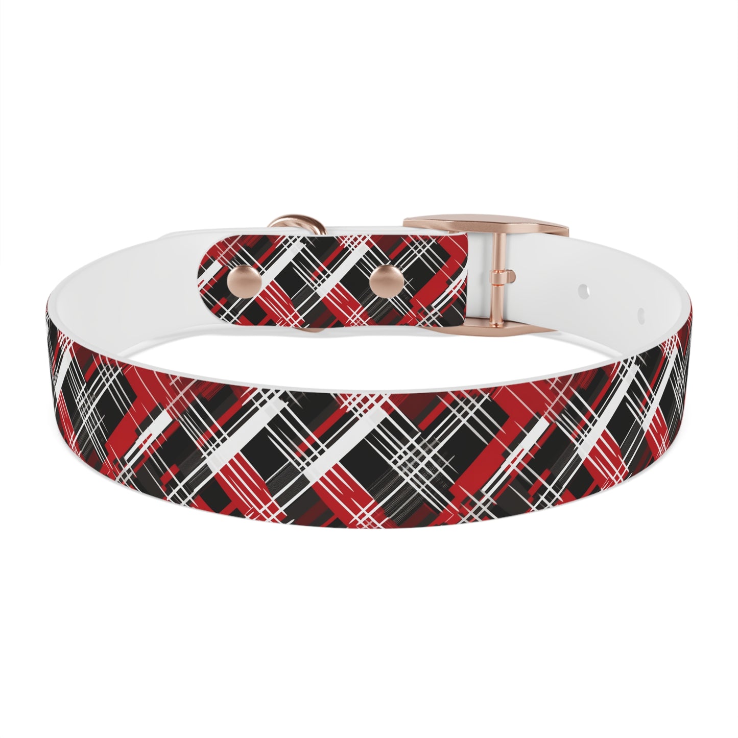 Sassy Pet's Red, Black & White Plaid Dog Collar