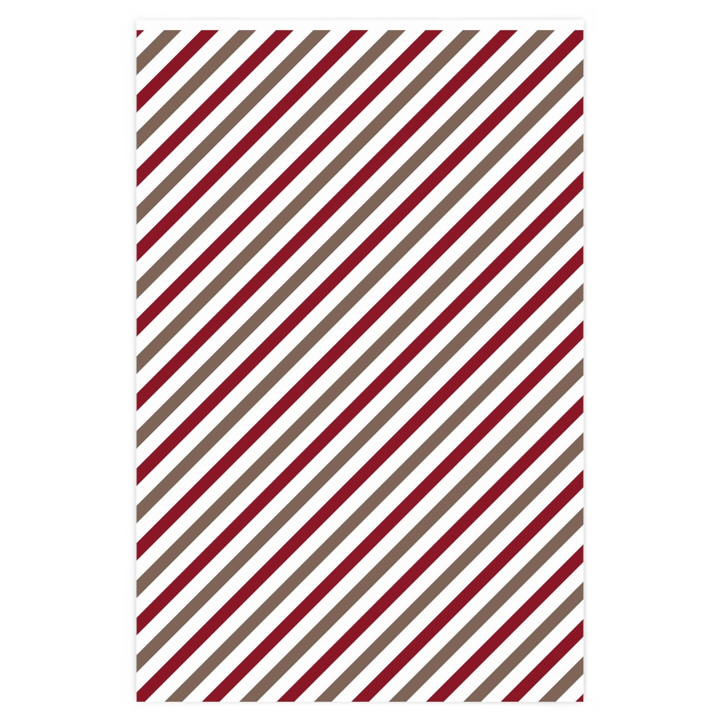 Jolly Christmas Red and Brown Pinstripe Wrapping Paper