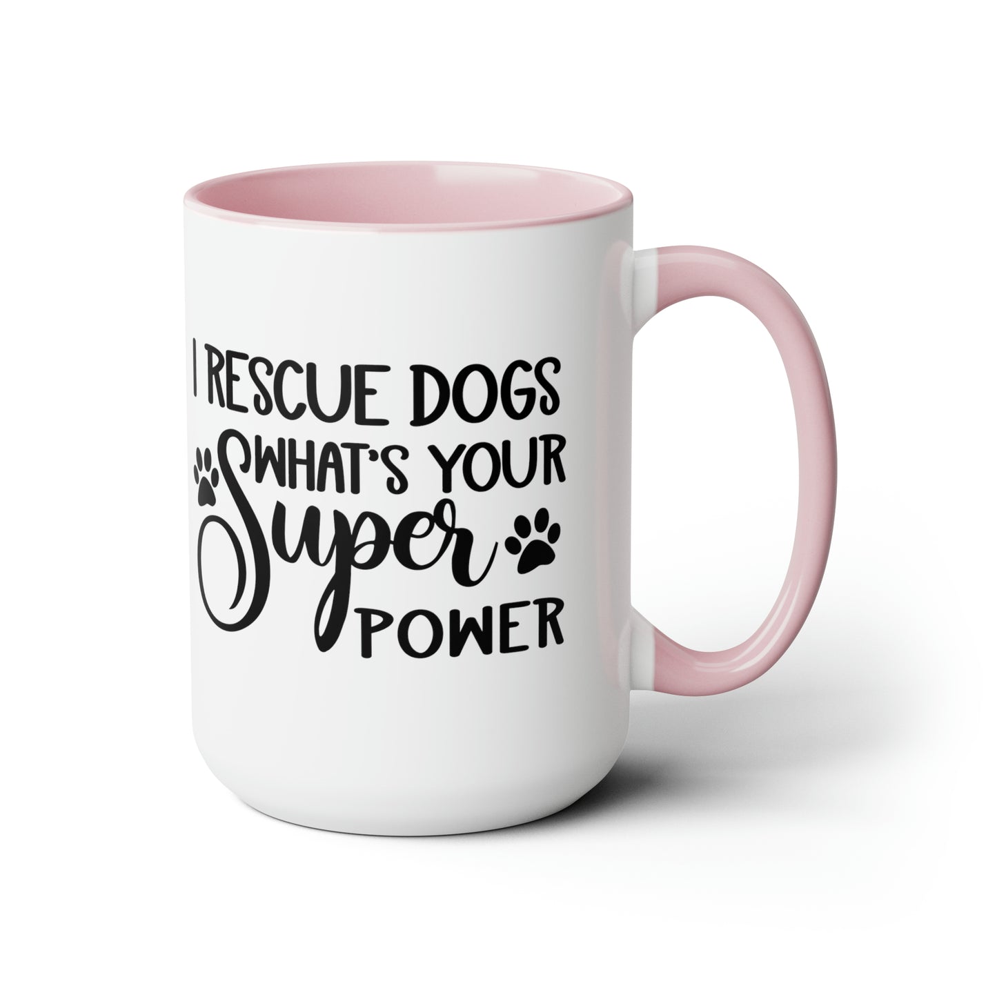 I Rescue Dogs Two-Tone Coffee Mugs, 15oz