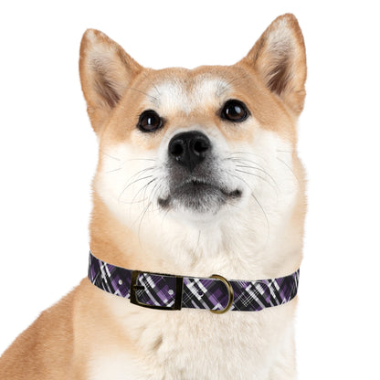 Sassy Pet's Purple, Black & White Plaid Collar