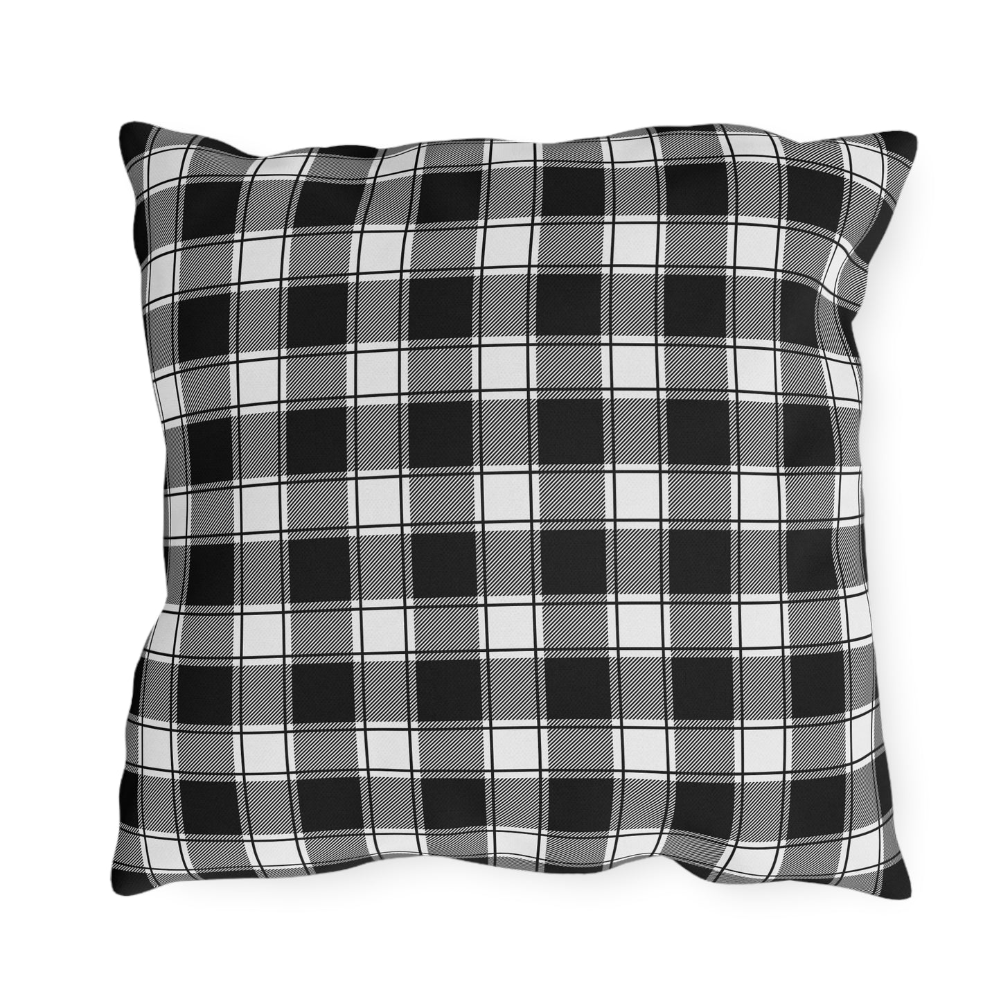 Fall Delights in Black & Buffalo Plaid Outdoor Pillows