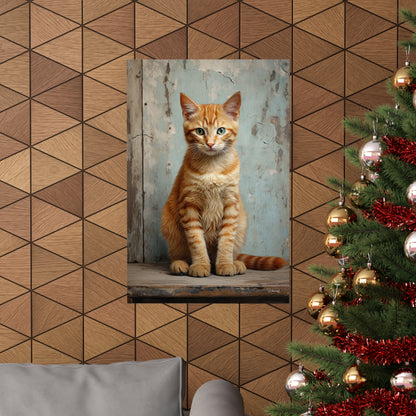 Orange Tabby Kitten Grunge Premium Matte Vertical Posters