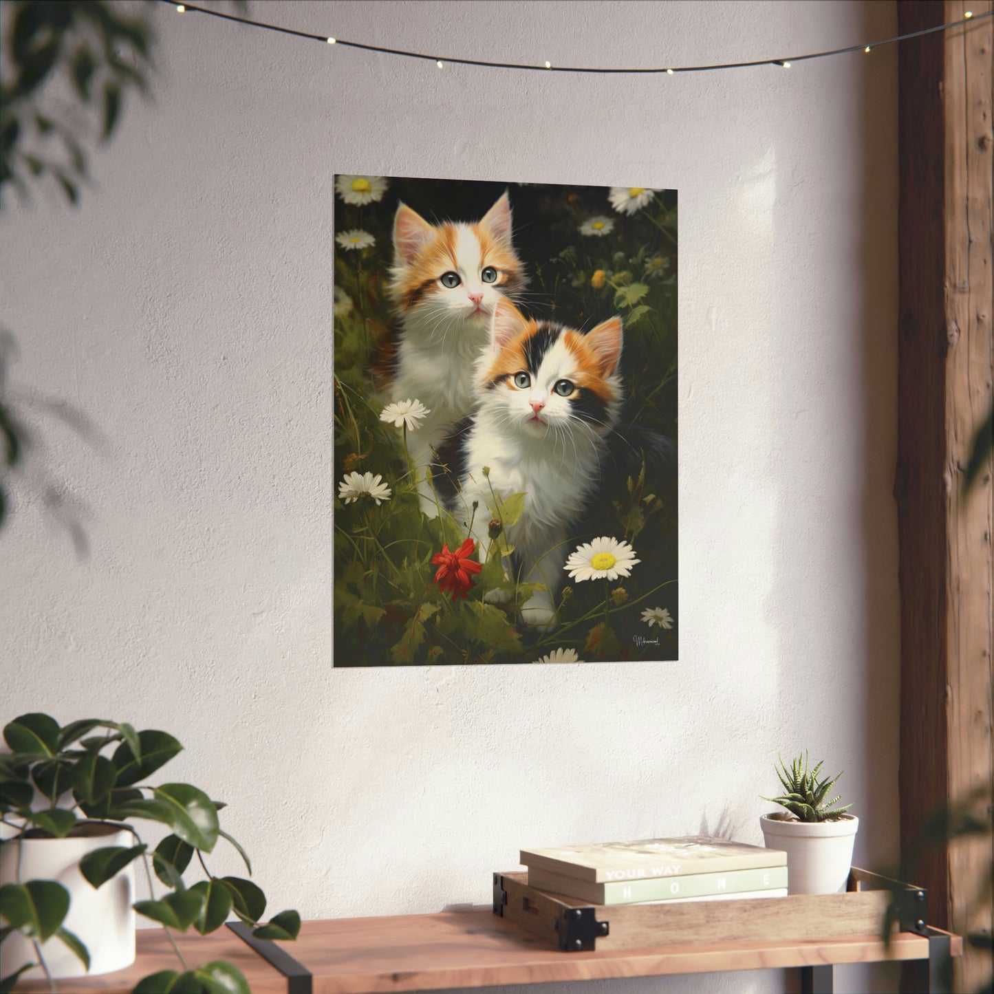 Kittens in the Garden Premium Matte Vertical Posters