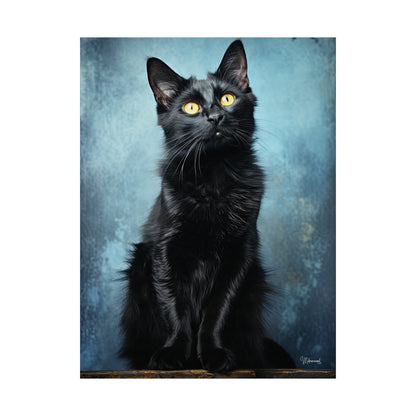 Black Cat Grunge Premium Matte Vertical Posters