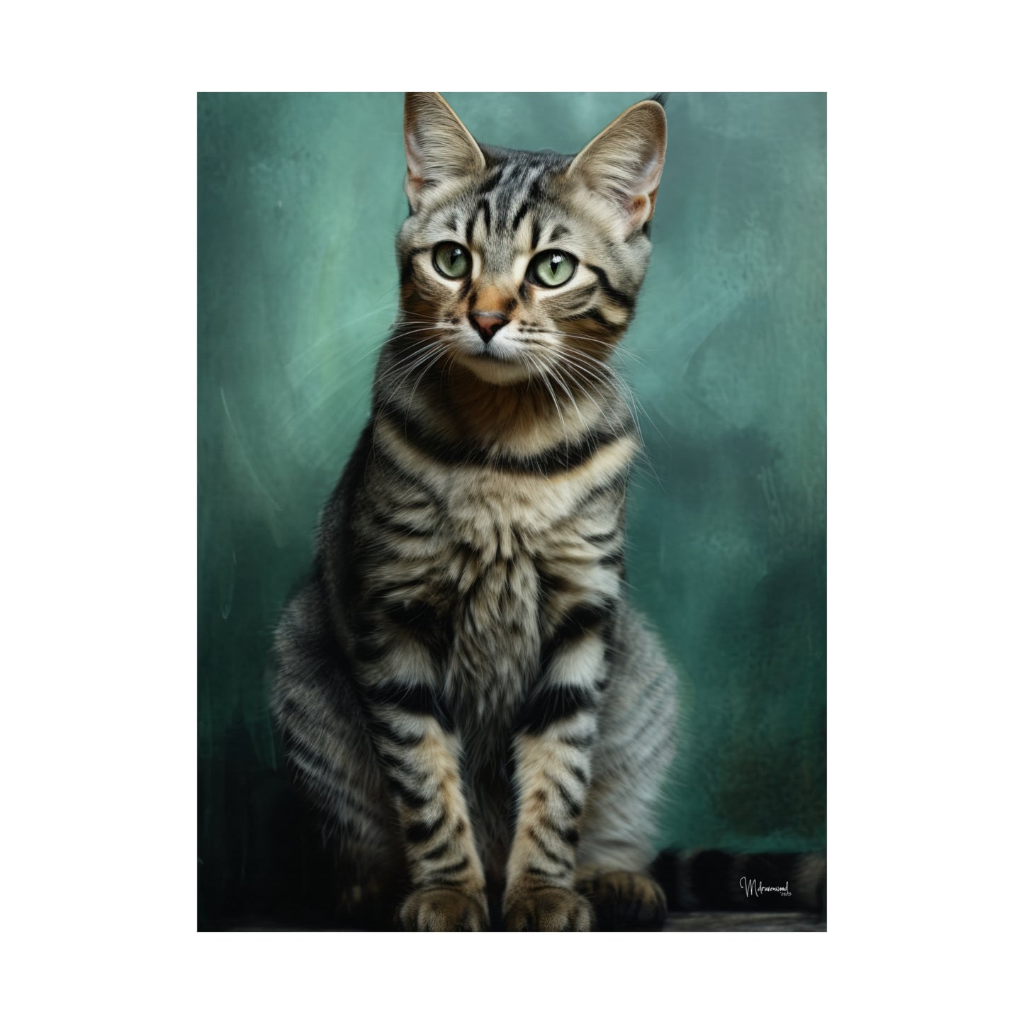 Tabby Cat Grunge Premium Matte Vertical Posters