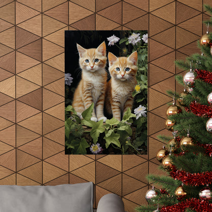 Kittens in the Garden Premium Matte Vertical Posters