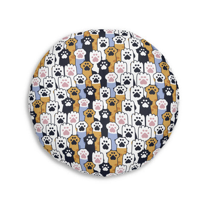 Sassy Pet's Cat Paw Tufted Floor Pillow, Round