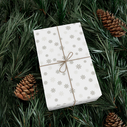 Silver Christmas Snowflakes Gift Wrap Papers