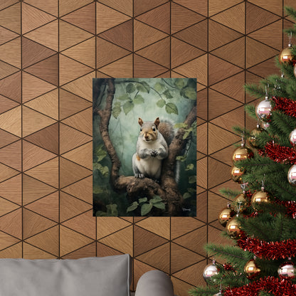 Squirrel in the Forest Premium Matte Vertical Posters