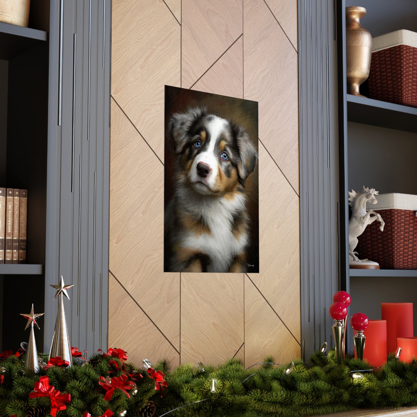 Australian Shepherd Puppy Premium Matte Vertical Posters