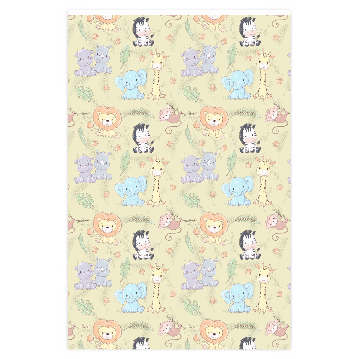 Safari Yellow Baby Shower Wrapping Paper