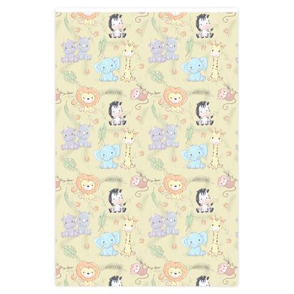 Safari Yellow Baby Shower Wrapping Paper