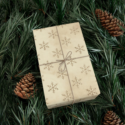 Gold Snowflake Gift Wrap Papers