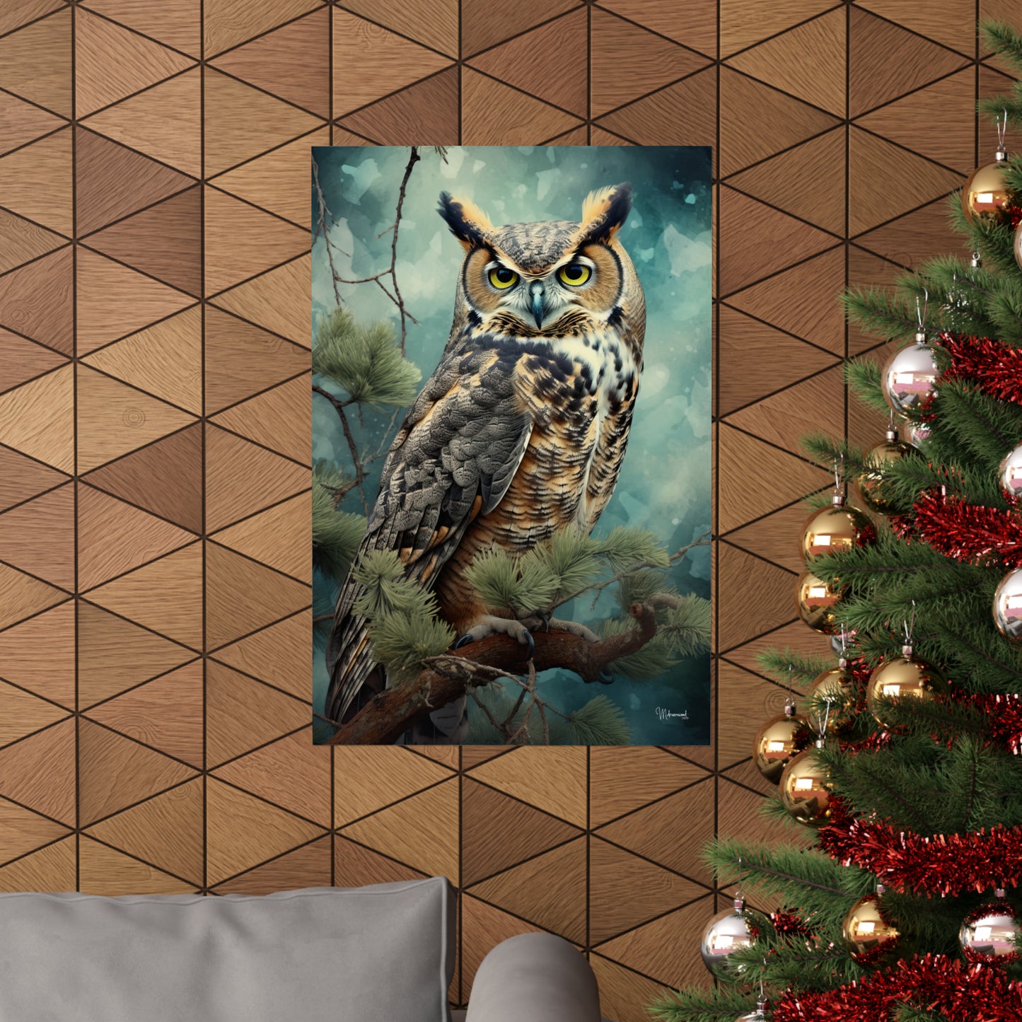 Great Horned Owl Premium Matte Vertical Posters