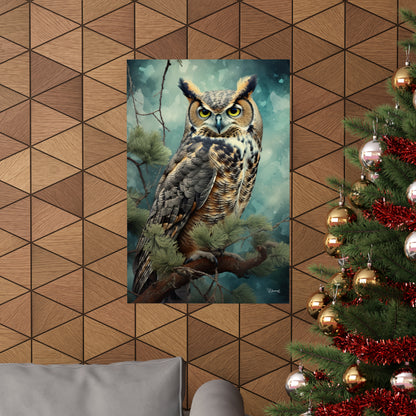 Great Horned Owl Premium Matte Vertical Posters