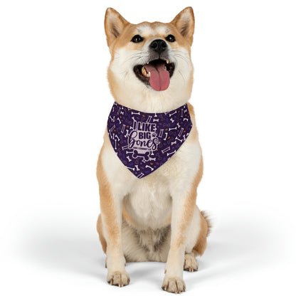 Sassy Pet's I Like Big Bones Purple Pet Bandana Collar